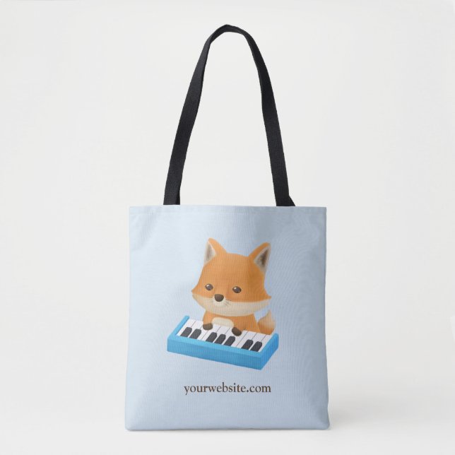 Niedliches Fox-Spiel auf der Klaviertastatur-Tasch Tasche (Vorderseite)