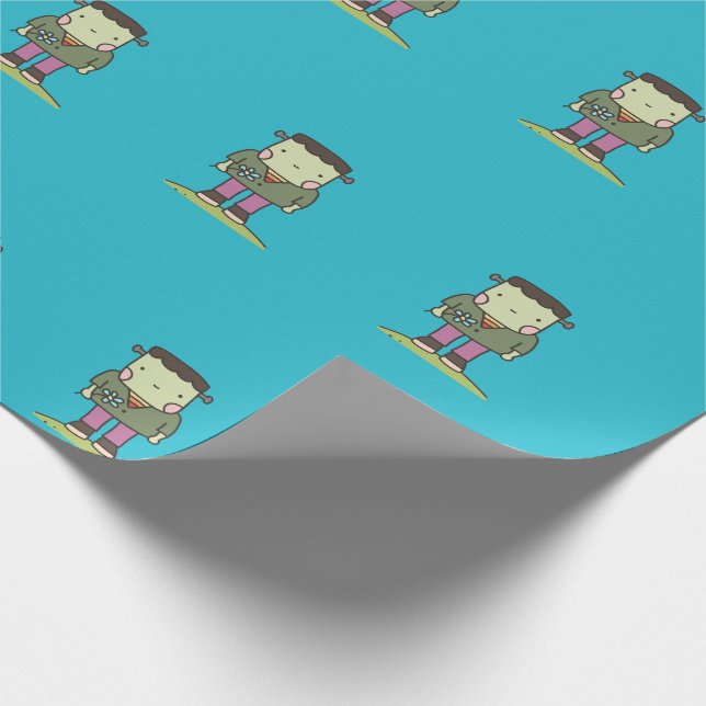 Niedliches Frankenstein Geschenkpapier (Ecke)