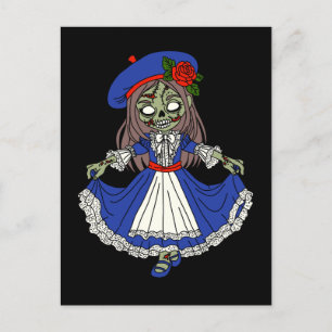 Niedliches Französisch Zombie Postkarte