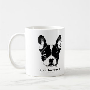 Niedliches französische Bulldoggen-Hundegesicht Kaffeetasse