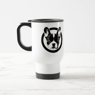 Niedliches französische Bulldoggen-Logo Reisebecher