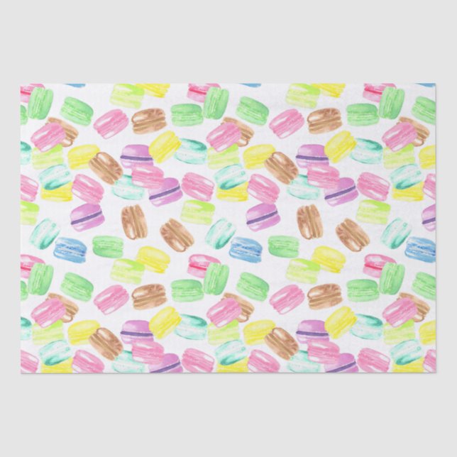Niedliches französisches Aquarellon | Macaron Must Seidenpapier (Vorderseite)