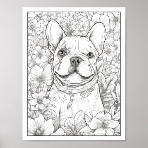 Niedliches Französisches Bulldog-Farbenposter Poster