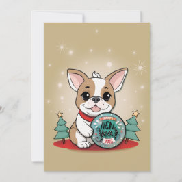 Niedliches französisches Bulldog Funny Silvester P Einladung