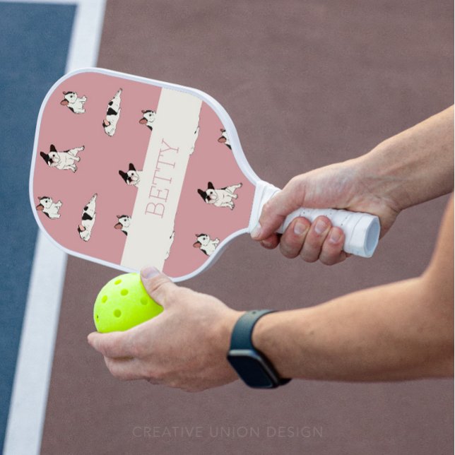 Niedliches Französisches Bulldog-Muster Pickleball Schläger (Personalized Pickleball Paddle)