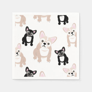Niedliches Französisches Bulldog-Muster Serviette