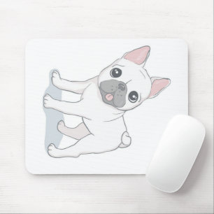 Niedliches französisches Bulldog-Portrait Hund L Mousepad