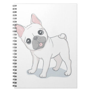 Niedliches französisches Bulldog-Portrait Hund L Notizblock