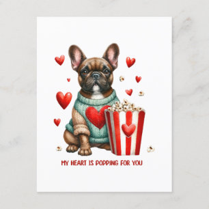 Niedliches französisches Bulldog-Valentinstag Begleitkarte