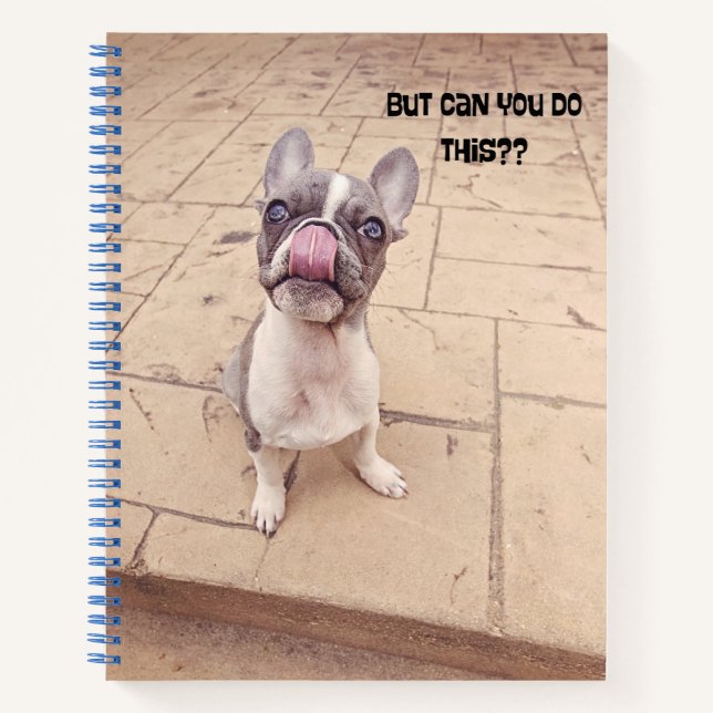 Niedliches französisches Bulldog Welpenjournal Notizbuch (Vorderseite)