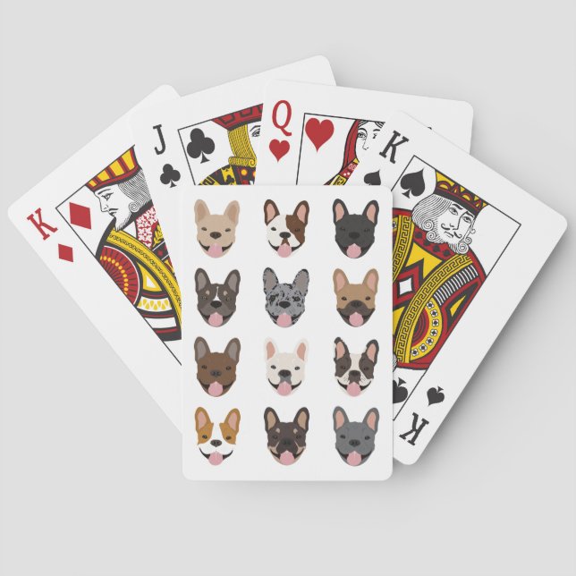 Niedliches französisches Bulldoggeflecht Spielkarten (Rückseite)