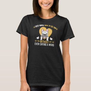 Niedliches französisches Hundebonat Herz Welpenbes T-Shirt