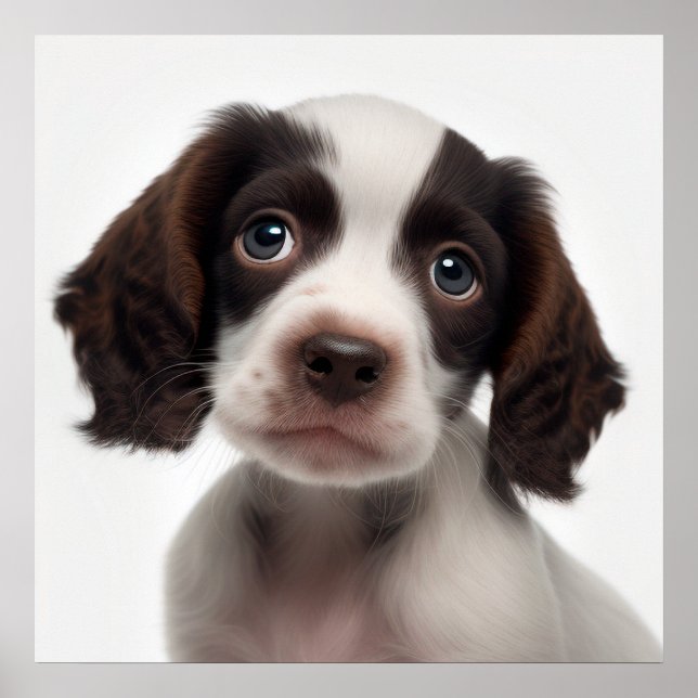 Niedliches französisches Spanisch Welppy Dog Portr Poster (Vorne)