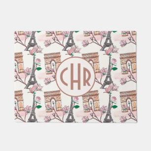 Niedliches französisches Theme Monogram   Frankrei Fußmatte