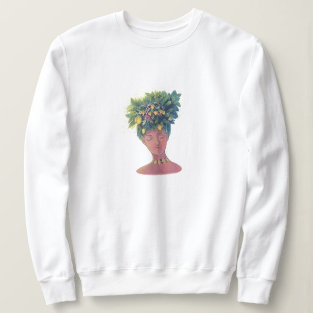 niedliches Frauenportrait Sweatshirt (Design vorne)