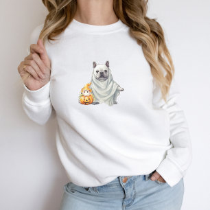 Niedliches French Bulldog Ghost Pumpkin Halloween Sweatshirt