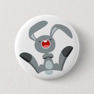 Niedliches Freuden Cartoon Rabbit Button Abzeichen