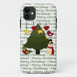 Niedliches frohe Weihnacht-Snowman u. Baum iPhone title_seo2