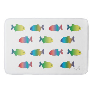 Niedliches, fröhliches Fischmuster Badematte