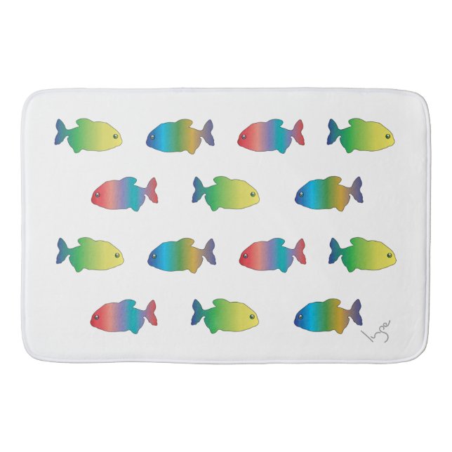 Niedliches, fröhliches Fischmuster Badematte (Vorderseite)