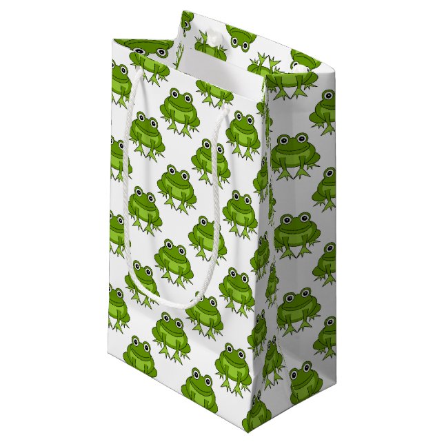Niedliches Frosch-Muster Kleine Geschenktüte (Vorderseite Schrägansicht)