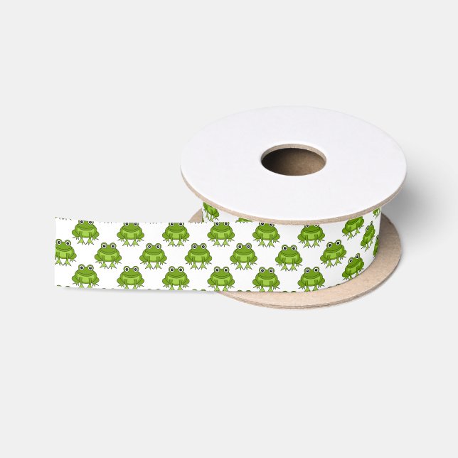 Niedliches Frosch-Muster Satinband (Spule)