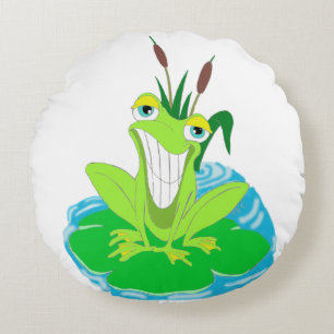 Niedliches Frosch-Rundkissen Rundes Kissen