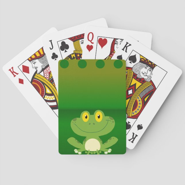 Niedliches Froschdesign Spielkarten (Rückseite)