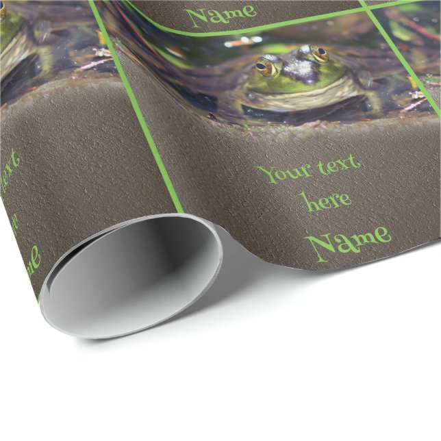 Niedliches Froschgesicht Tier Personalisiert Geschenkpapier (Rolleneckpunkt)