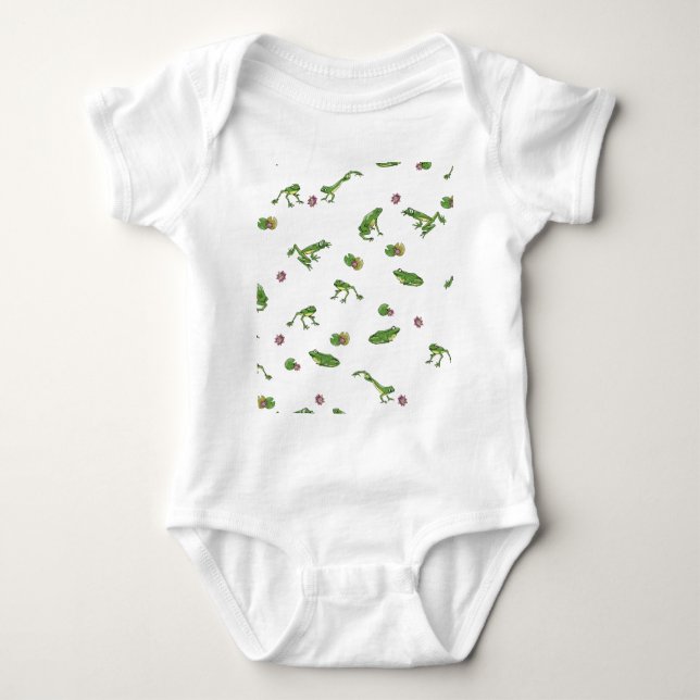 Niedliches Froschmuster Baby Strampler (Vorderseite)