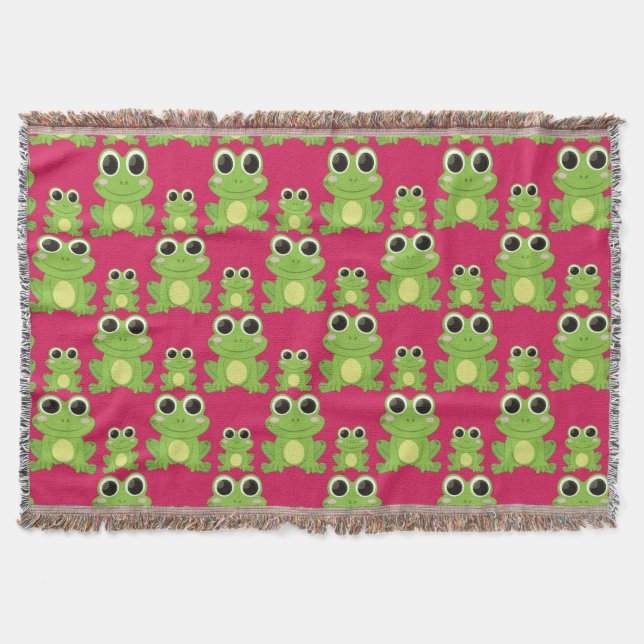 Niedliches Froschmuster Decke (Vorderseite)