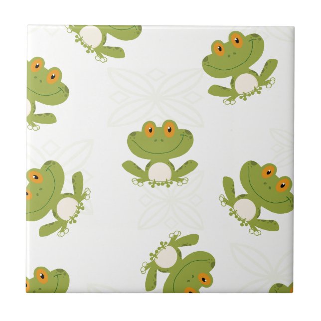 Niedliches Froschmuster Fliese (Vorderseite)