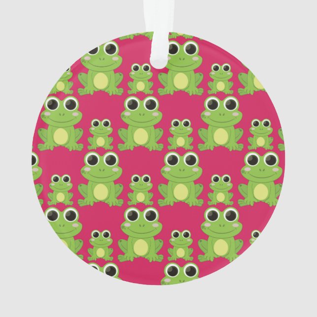 Niedliches Froschmuster Ornament (Rückseite)