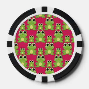 Niedliches Froschmuster Pokerchips