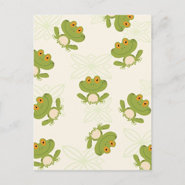 Niedliches Froschmuster Postkarte (Vorderseite)