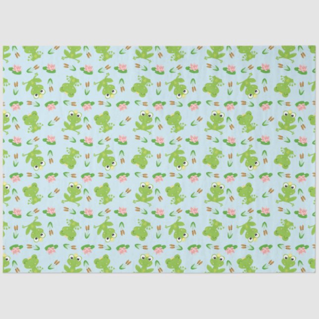 Niedliches Froschmuster Seidenpapier (Vorderseite)