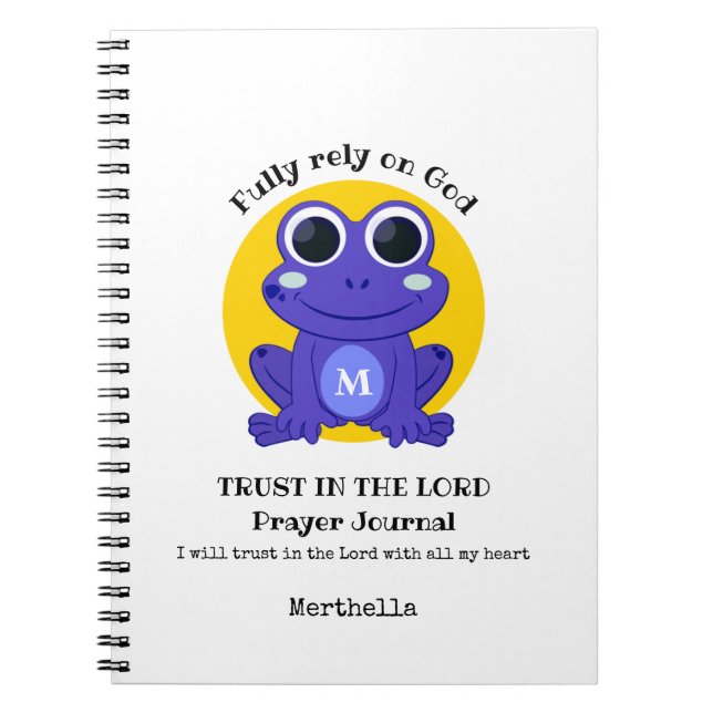 Niedliches FroschVERTRAUEN IM LORD Gebet Journal Notizblock (Vorderseite)