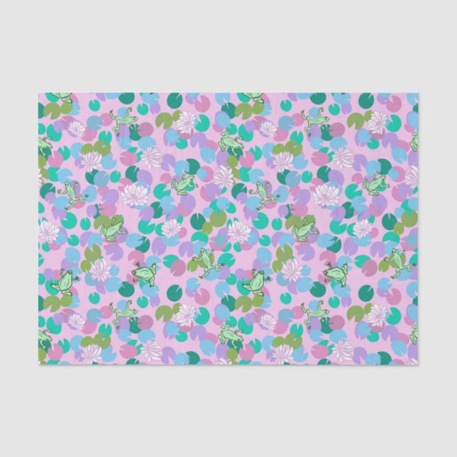 Niedliches Fröstkunstpapier mit rosa Hintergrund Seidenpapier (Vorderseite)