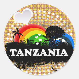 Niedliches fruchtiges Tanzania Runder Aufkleber