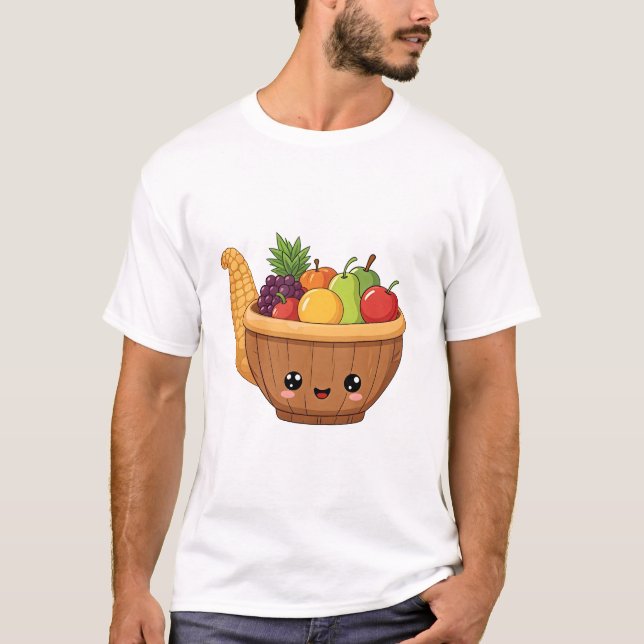 Niedliches Fruchtkornucopia T-Shirt (Vorderseite)