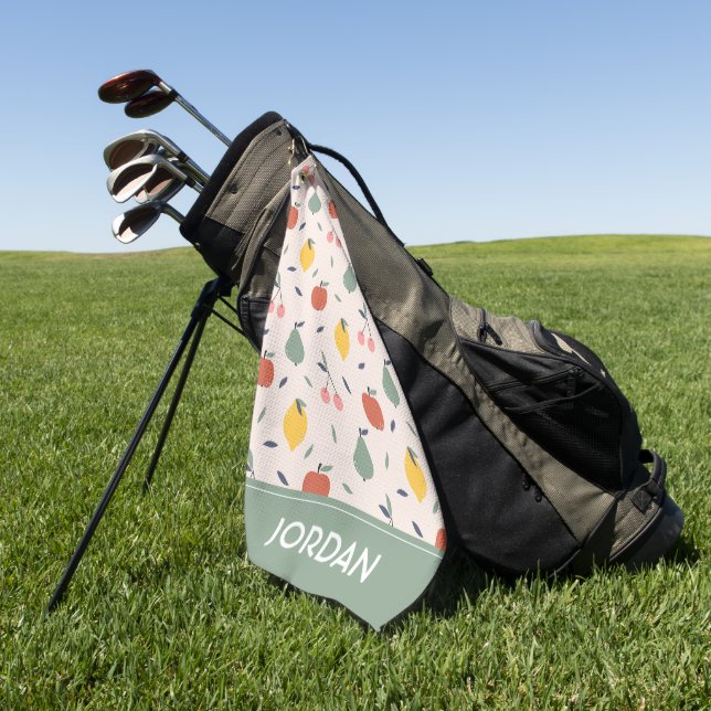 Niedliches Fruchtmuster Golfhandtuch (Gras)