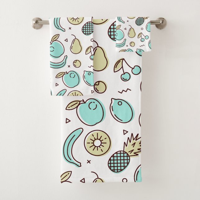 Niedliches Fruchtmuster Summerline Zeichnend Badhandtuch Set (Insitu)