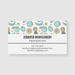 Niedliches Fruchtmuster Summerline Zeichnend Magnetkarte