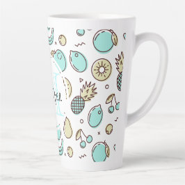 Niedliches Fruchtmuster Summerline Zeichnend Monog Milchtasse