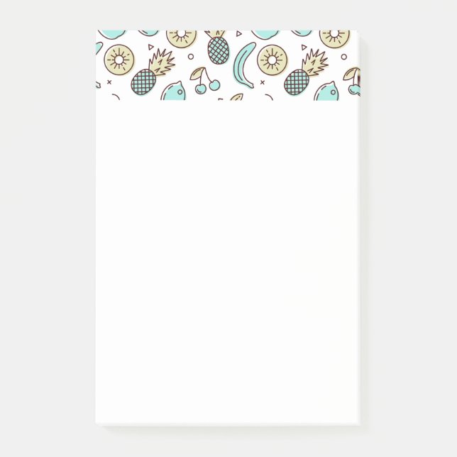 Niedliches Fruchtmuster Summerline Zeichnend Post-it Klebezettel (Vorderseite)