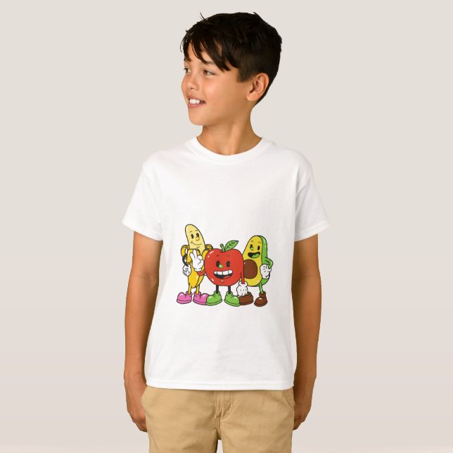 Niedliches Fruchtmuster T-Shirt (Vorne ganz)
