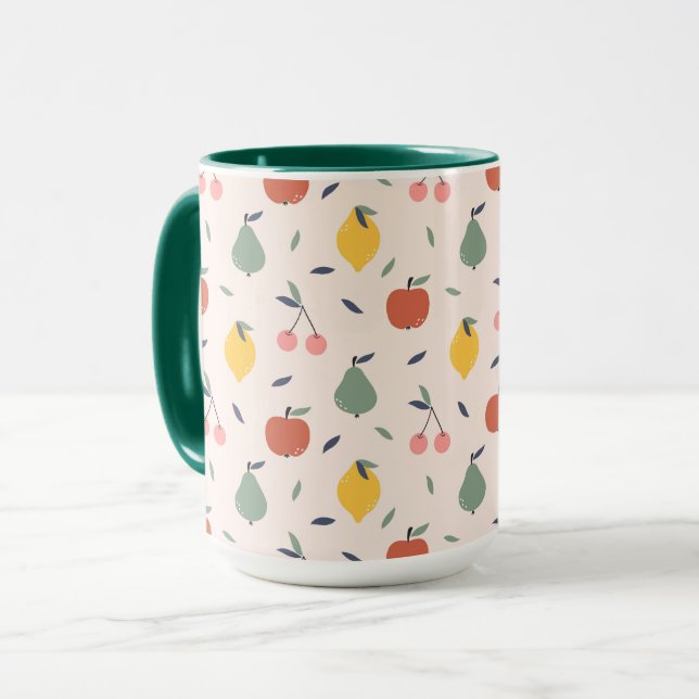 Niedliches Fruchtmuster Tasse (Vorderseite Links)