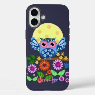 Niedliches Frühjahr - Eule und individuelle Name iPhone 16 Plus Hülle