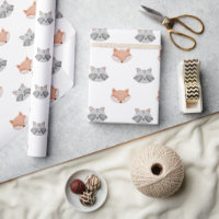 Niedliches Fuchs- und Raccoon-Muster. Waldtiere