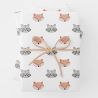 Niedliches Fuchs- und Raccoon-Muster. Waldtiere